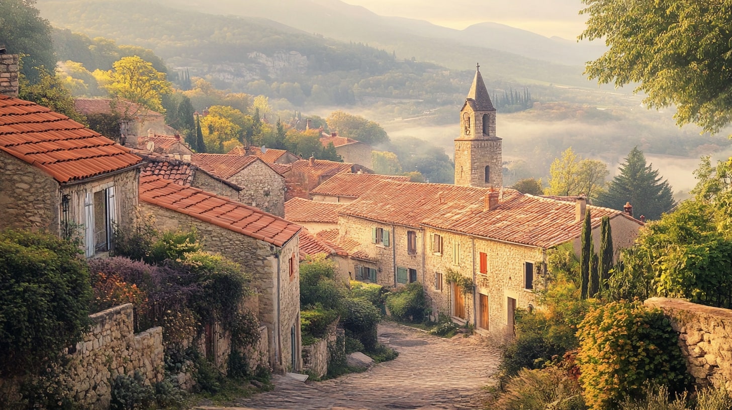 Ruelles et bâtisses de Saint-Gervais-sur-Mare, témoins d’un patrimoine vivant façonné par les métiers et les histoires du quotidien.